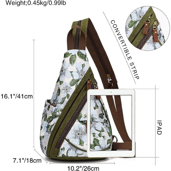 Women Small Casual Canvas Sling Crossbody Shoulder Bag main image 7